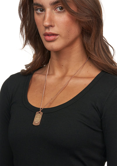 Solidarity Dog Tag Necklace in Rose Gold Plated