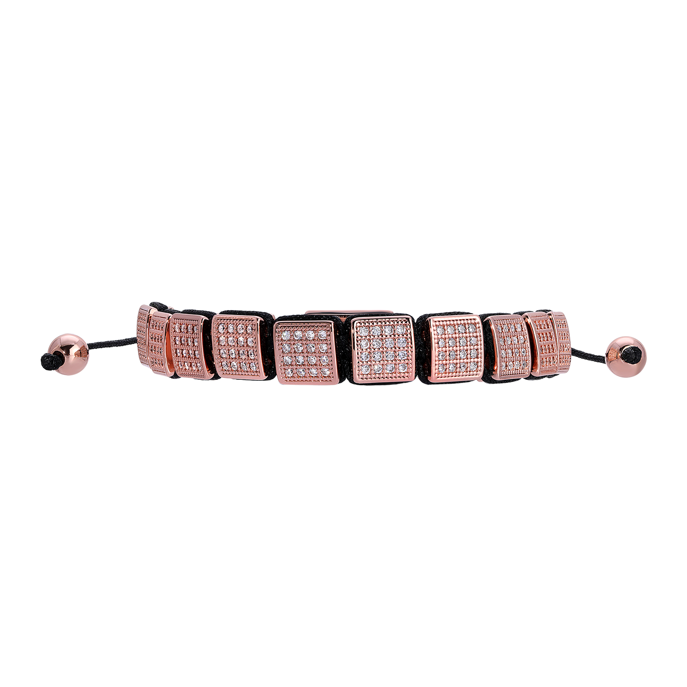 Adjustable Block Bracelet in Rose Gold