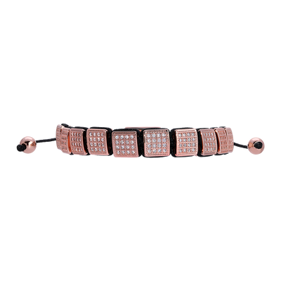 Adjustable Block Bracelet in Rose Gold