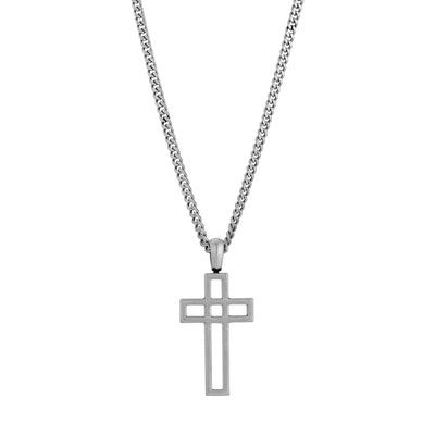 Antique Honor Cross Necklace in Silver