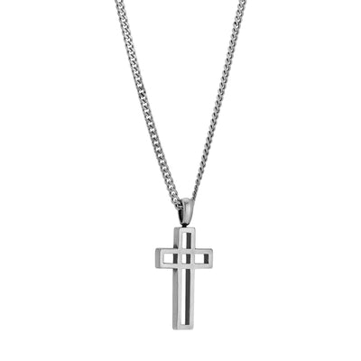 Antique Honor Cross Necklace in Silver