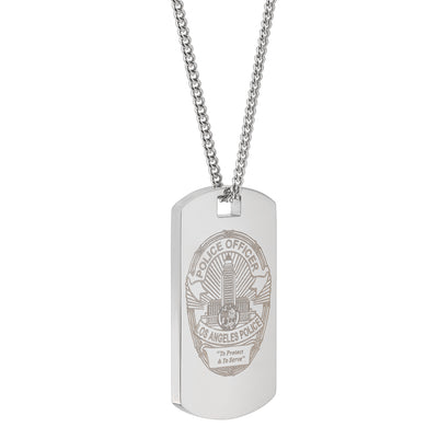 Solidarity Dog Tag Pendant in Rhodium Plated