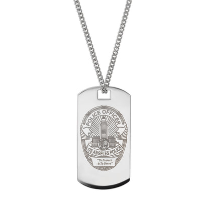 Solidarity Dog Tag Pendant in Rhodium Plated