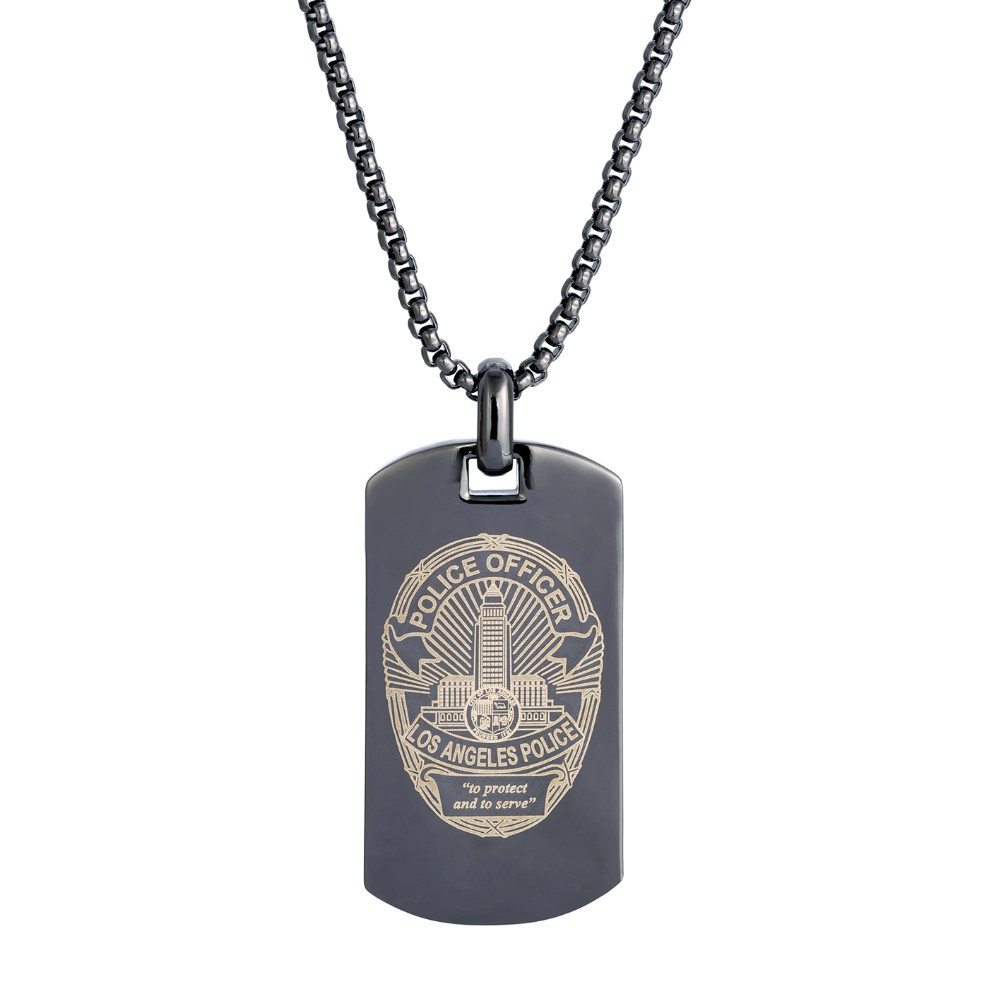 Brightness Dog Tag Pendant in Gun Metal