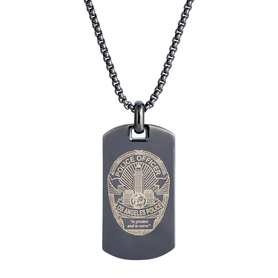 Brightness Dog Tag Pendant in Gun Metal