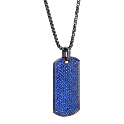 Brightness Dog Tag Pendant in Gun Metal