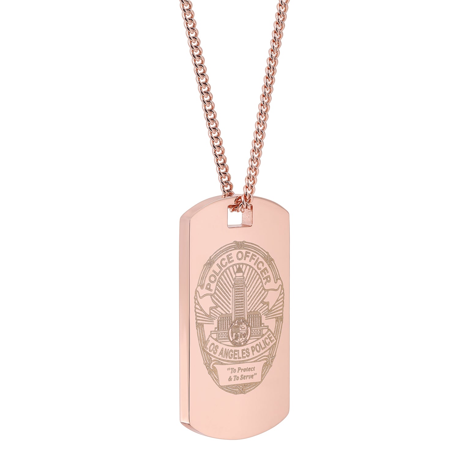 Brightness Dog Tag Pendant in Rose Gold