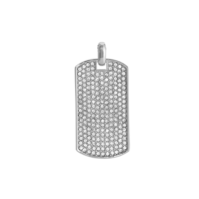 Brightness Dog Tag Pendant in Imitation Rhodium