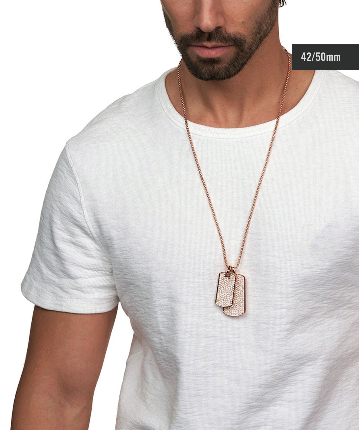 Brightness Dog Tag Pendant in Rose Gold