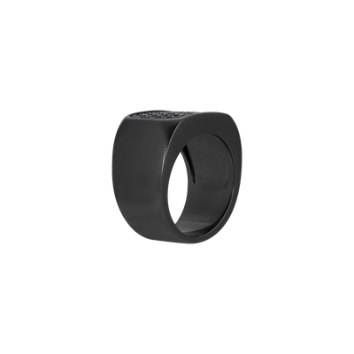 Block Ring in Blue Pave