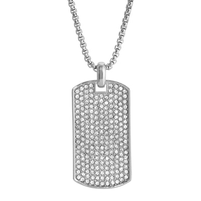 Brightness Dog Tag Pendant in Imitation Rhodium