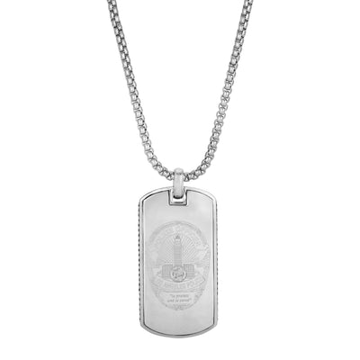 Brightness Dog Tag Pendant in Imitation Rhodium