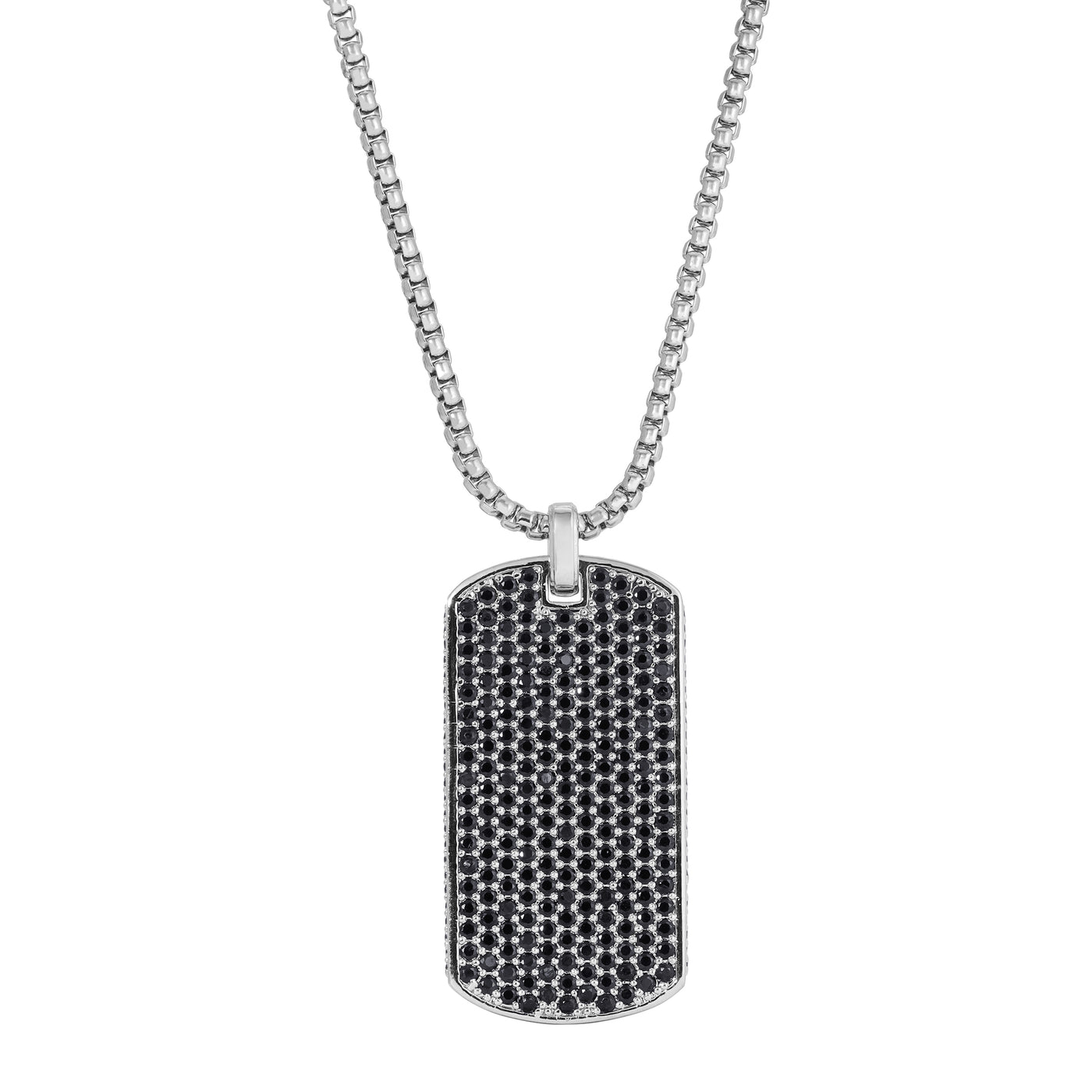 Brightness Dog Tag Pendant in Imitation Rhodium